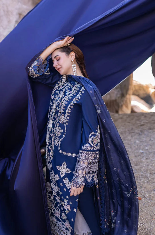 3PC LAWN FULL HEAVY EMBROIDERED SHIRT WITH DIGITAL PRINTED SLUB NET DUPATTA-JC1044