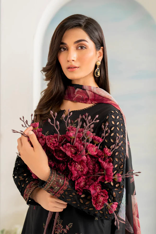 3 PC EMBROIDERED LAWN WITH DIGITAL PRINTED SWISS LAWN DUPATTA-JC1027