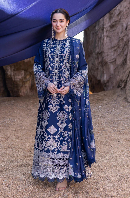 3PC LAWN FULL HEAVY EMBROIDERED SHIRT WITH DIGITAL PRINTED SLUB NET DUPATTA-JC1044